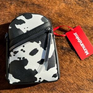 Small Montana west cow print zipper cross body bag BRAND NEW WITH TAGS